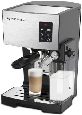 Кофеварка рожковая Zigmund & Shtain ZCM-887, 1500 вт, черный/стальной