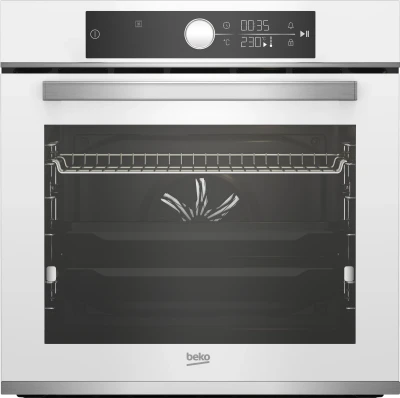 Электрический духовой шкаф Beko BBIM13400WSE, объем 72 л, дисплей, телескопические направляющие