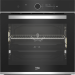 Электрический духовой шкаф BEKO BBIM13400XS, 71л, чёрный, 13 режимов, поворотные переключатели, каталитическая очистка (задняя панель), телескопические направляющие