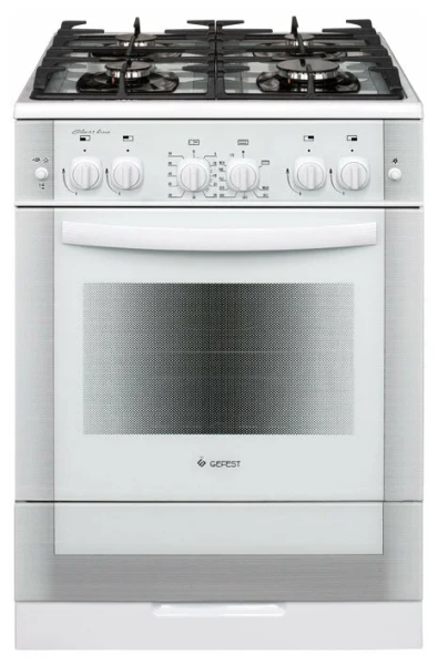 Кухонная плита GEFEST 6500-02 0042, электроподжиг, газ-контроль, 52 л, 4 конфорки 