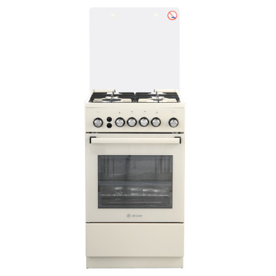 Газовая плита De Luxe 5040.30Г (КР) Ч/Р-013, бежевый, газ-контроль духовки, электроподжиг, гриль, чугунные решетки