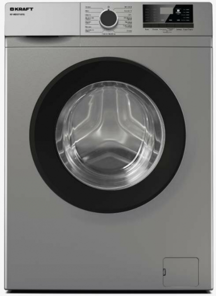Стиральная машина Kraft KF-MDS 6107G, серая, 6 кг, 1000 об/мин, 15 программ, с паром 
