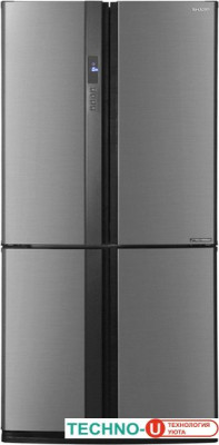 Многодверный холодильник Sharp SJ-EX98FSL, 605 л, внешнее покрытие-металл, пластик, размораживание - No Frost, дисплей, 89.2 см х 183 см х 77.1 см