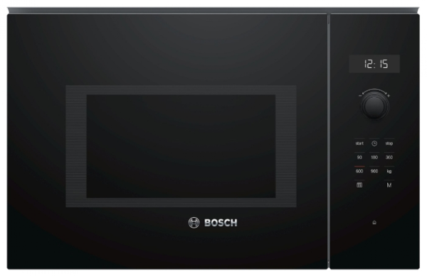 Микроволновая печь встраиваемая Bosch BFL554MB0, черный, 25 л, 900 Вт, автоматическая разморозка, диспле