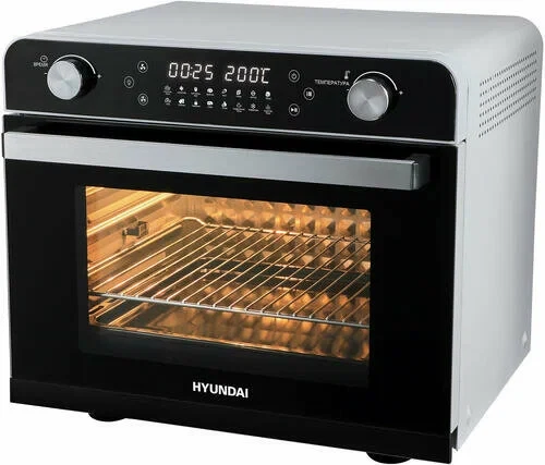 Мини-печь Hyundai MIO-HY087, 36л, 1700Вт серебристый/черный