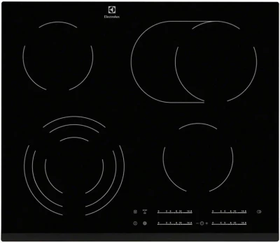 Электрическая варочная панель Electrolux EHF6547FXK, 4 конфорки стеклокерамика, черный