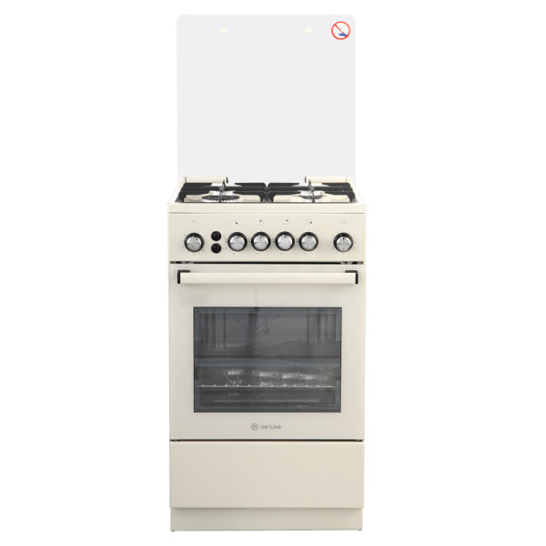 Газовая плита De Luxe 5040.40г(кр) чр-013, бежевый, электроподжиг, газ-контроль, 46 л, 4 конфорки