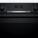 Электрический духовой шкаф Bosch HBG517EB0R, Serie 6, чёрный, утапливаемые переключатели, 7 режимов, AquaClean, телескопические направляющие