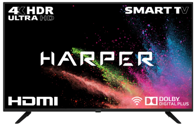 50" Телевизор HARPER 50U660TS 2018 LED, черный,  4K UHD, Smart TV