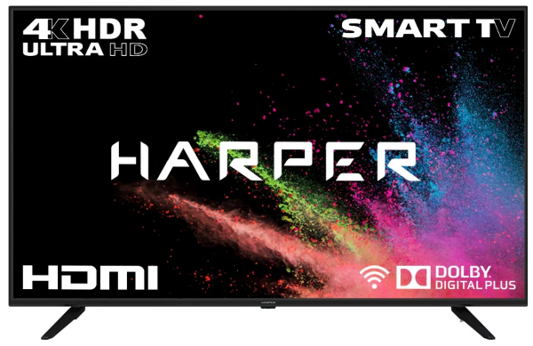 50" Телевизор HARPER 50U660TS 2018 LED, черный,  4K UHD, Smart TV