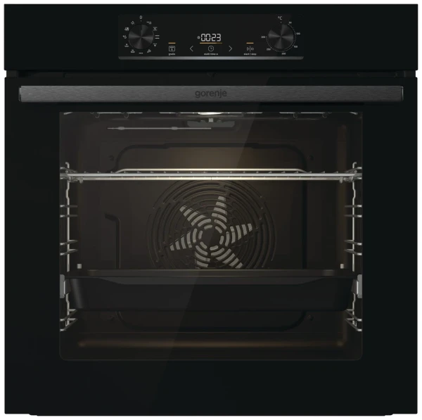 Электрический духовой шкаф Gorenje BO6735E05B, черный, 11 режимов, очистка паром AquaClean, телескопические направляющие, 77 л