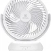 Вентилятор ROYAL CLIMA RSF-0701E-WT, настольный портативный бесшумный мини с подсветкой, зарядка USB, белый