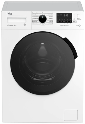 Стиральная машина BEKO RSPE78612W, белая, 7 кг, 15 программ, 1200 об/мин, с паром, инверторная 