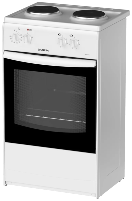 Электрическая плита DARINA S EM 521 404 W, белая, 2 конфорки, поворотные переключатели, гидролизная очистка
