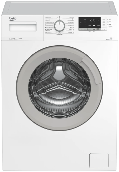 Стиральная машина Beko WSDN63512ZSW, белый, 6 кг, 1000 об/мин, 15 программ, с дисплеем
