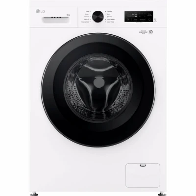 Стиральная машина LG F2Y1VS6W, белая, с фронтальной загрузкой, 9кг, 1200об/мин, инверторная
