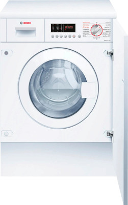 Встраиваемая стиральная машина с сушкой Bosch WKD28543EU, Serie 6, белая, 7/4 кг, 1400 об/мин, 15 программ