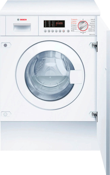 Встраиваемая стиральная машина с сушкой Bosch WKD28543EU, Serie 6, белая, 7/4 кг, 1400 об/мин, 15 программ