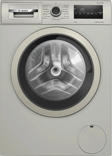 Стиральная машина Bosch WAN2420XME, Serie 4, серебристый, 8 кг, 1200 об/мин, 15 программ, инверторная