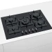 Встраиваемая газовая панель Bosch PPQ7A6B20, конфорок - 5 шт, решетки - чугун, панель - закаленное стекло, электроподжиг, газ-контроль, черный