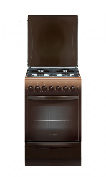Кухонная плита GEFEST 5102-02 0001, конфорок газовых - 4 шт, духовка - 55 л, покрытие - эмалированная сталь, электроподжиг