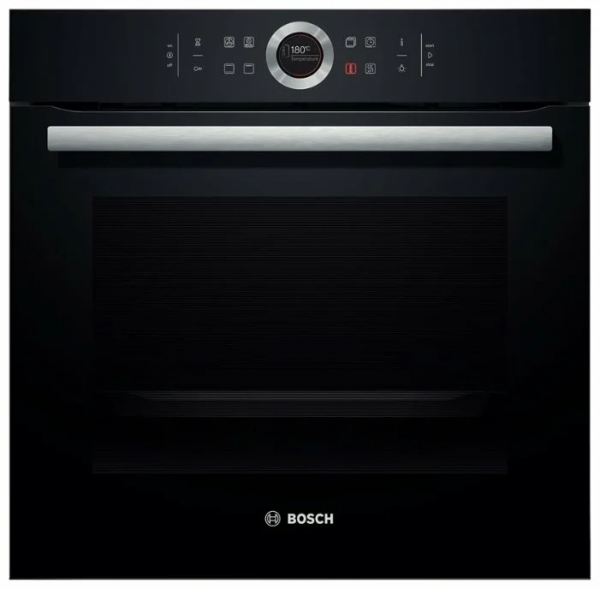 Электрический духовой шкаф Bosch HBG633BB1, Serie 8, чёрный, EcoClean, переключатель Control Ring, 10 режимов