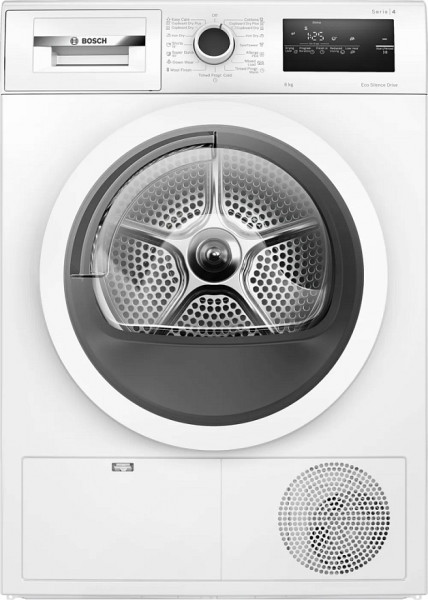Сушильная машина Bosch WTN86211ME, белый, 12 программ для разных типов тканей, автоматическая очистка с функцией AutoClean