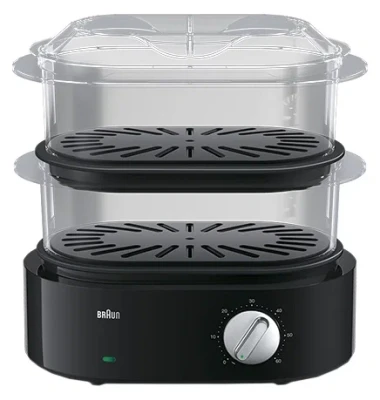 Пароварка BRAUN FS5100BK, управление - механическое, корпус - пластик 