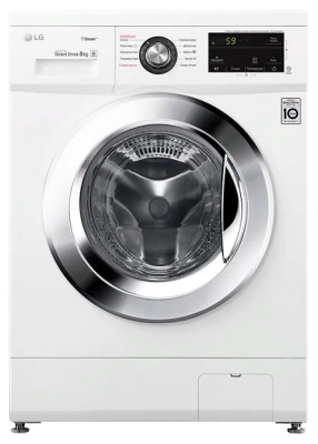 Стиральная машина с горизонтальной загрузкой LG F4J3TS2W, с паром, 8 кг, инверторный мотор, отжим 1400 об/мин
