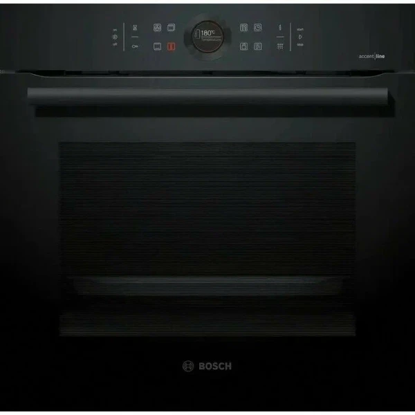 Электрический духовой шкаф Bosch HBG855TC0, чёрный, Serie 8, 13 режимов, EcoClean, телескопические направляющие 
