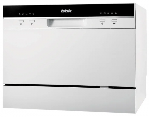 Компактная посудомоечная машина BBK 55-DW011, 6 комплектов, сушка конденсационная, 5 температурных режимов