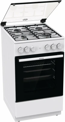 Газовая плита Gorenje GGI5A21WH, белый, 4 конфорки, электроподжиг, эмаль SilverMatte, газ-контроль, 67 л