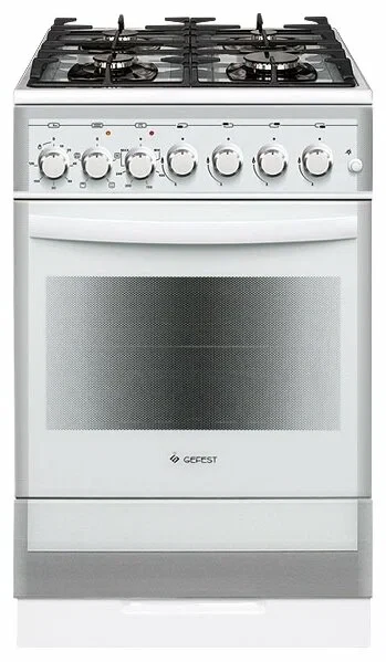 Кухонная плита GEFEST 5502-02 0042, белая, электрическая духовка, 55 л, A, электроподжиг, 4 конфорки 