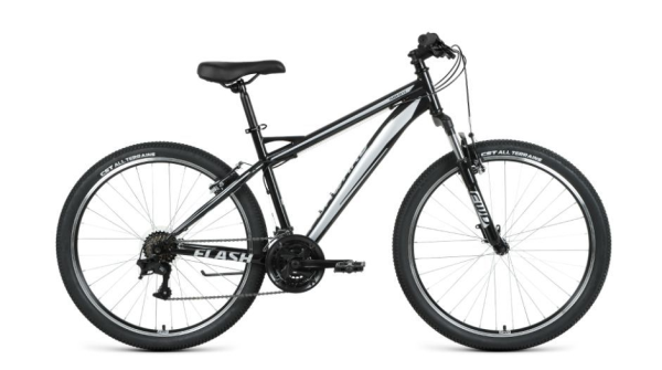 Велосипед FORWARD FLASH 26 1.2 (26" 21 ск. рост. 19") 2022, черный/серый, RBK22FW26662