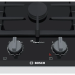 Газовая варочная панель Bosch PRB3A6B70, цвет панели черный, цвет рамки серебристый, 2 конфорки, Serie 8,  управление поворотное