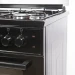 Комбинированная плита Vesta Valencia VKE 10-E Чёрный, 3 газовые конфорки, 1 электрическая конфорка, эмалированная, электрическая духовка, 65 л