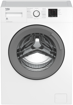 Стиральная машина BEKO RGE78511XSW, белая, фронтальная загрузка, 7 кг, 1000 об/мин, 15 программ
