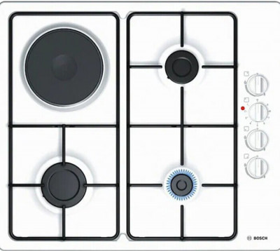 Комбинированная варочная панель Bosch PBY6C2B82Q, 4 конфорки, газ-контроль, электроподжиг, эмалированная сталь