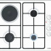 Комбинированная варочная панель Bosch PBY6C2B82Q, 4 конфорки, газ-контроль, электроподжиг, эмалированная сталь