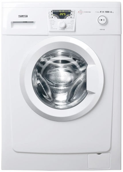 Стиральная машина ATLANT СМА 40М102-000, белая, 4 кг, отжим 1000 об/мин, класс A+, 15 программ