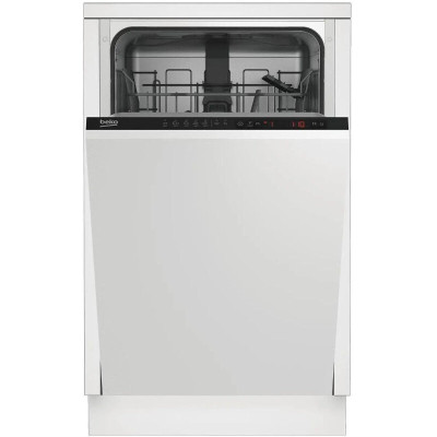 Встраиваемая посудомоечная машина Beko BDIS 15961, узкая, конденсационная, максимальная вместимость 9 комплектов, 5 программ