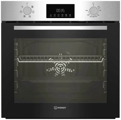 Духовой шкаф Indesit IFE 3644 J IX нержавеющая сталь, 72 л, 6 режимов, утапливаемые переключатели
