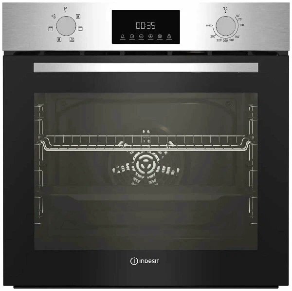 Духовой шкаф Indesit IFE 3644 J IX нержавеющая сталь, 72 л, 6 режимов, утапливаемые переключатели
