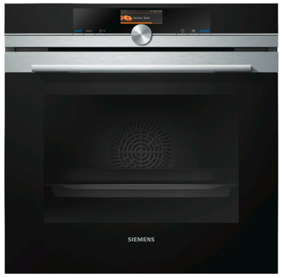 Электрический духовой шкаф Siemens HB676G0S1, серия iQ700, чёрный, 13 режимов, пиролитическая очистка, сенсорные переключатели 