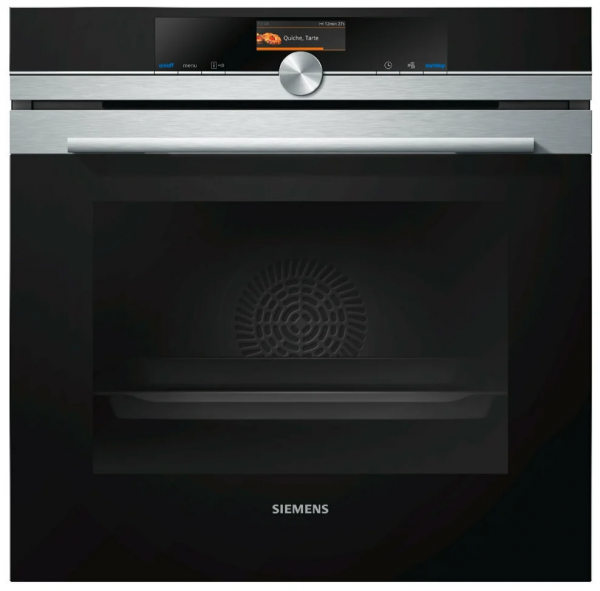 Электрический духовой шкаф Siemens HB676G0S1, серия iQ700, чёрный, 13 режимов, пиролитическая очистка, сенсорные переключатели 