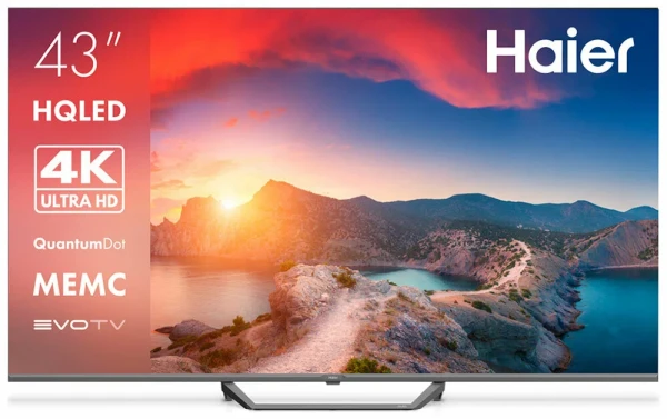 43" Телевизор HAIER 43 SMART TV S2 PRO, 4K UHD, HQLED, Smart TV, Direct LED, черный
