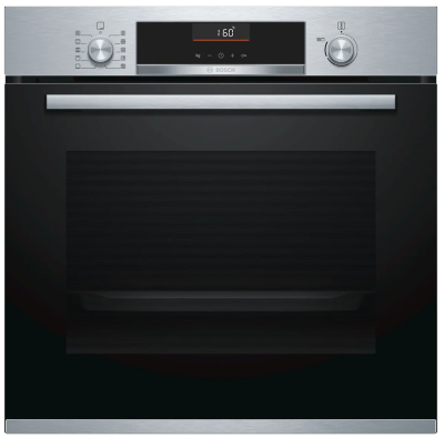 Электрический духовой шкаф Bosch HBG536HS0R, нержавеющая сталь, Serie 6, EcoClean, утапливаемые переключатели, 7режимов, телескопические направляющие