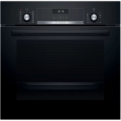 Духовой шкаф Bosch HIJ517YB0R, черный, Serie 6, AquaClean, 10 программ, утапливаемые переключатели, 8 режимов, телескопические направляющие