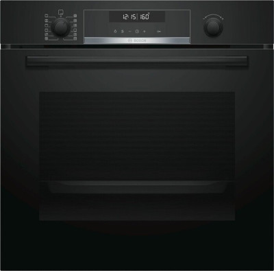 Электрический шкаф Bosch HBA578BB0, Serie 6, черный, пиролитическая очистка, 7 режимов, поворотные переключатели, 71 л