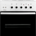 Комбинированная кухонная плита Flama RK 23-121 W, белая, эмалированная сталь, электроподжиг, крышка стеклянная